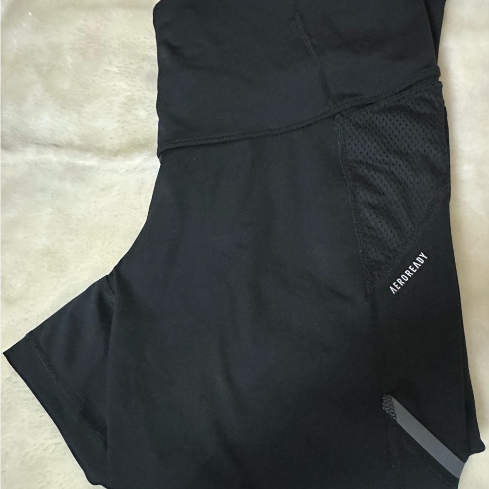 adidas Black Athletic Shorts with Reflective Accents